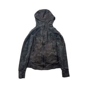 Lululemon Scuba Hoodie Light Cotton Fleece Women's 6 Incognito Camo Multi Grey